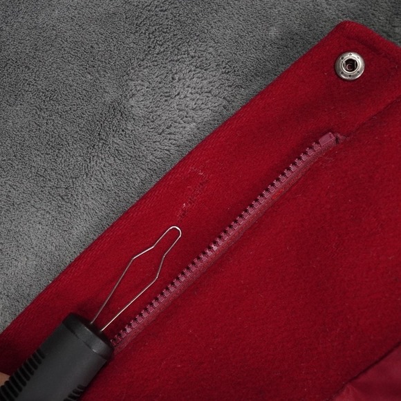 VTG‎ Talbots Wool Toggle Duffel Coat Womens 6 Red Petite Removable Hood Gorpcore - Picture 14 of 16